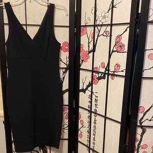 Express Black V-Neck Mini Dress